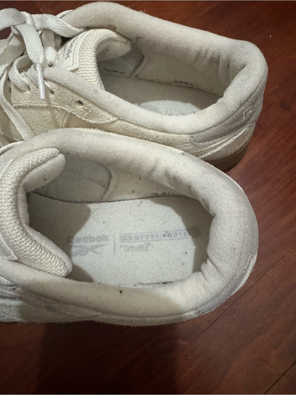 Reebok Off-White Suede Low-Top Sneakers - Picture 10 of 15